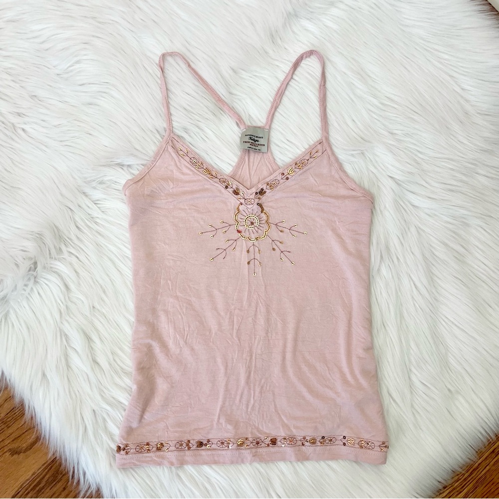 Vintage 2000s pink boho sequin cami top 🌸 by X Dye